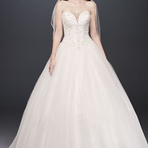 David's Bridal Strapless Wedding Dress